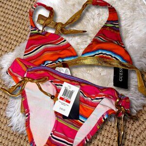 NWT Guess Striped Bikini Set